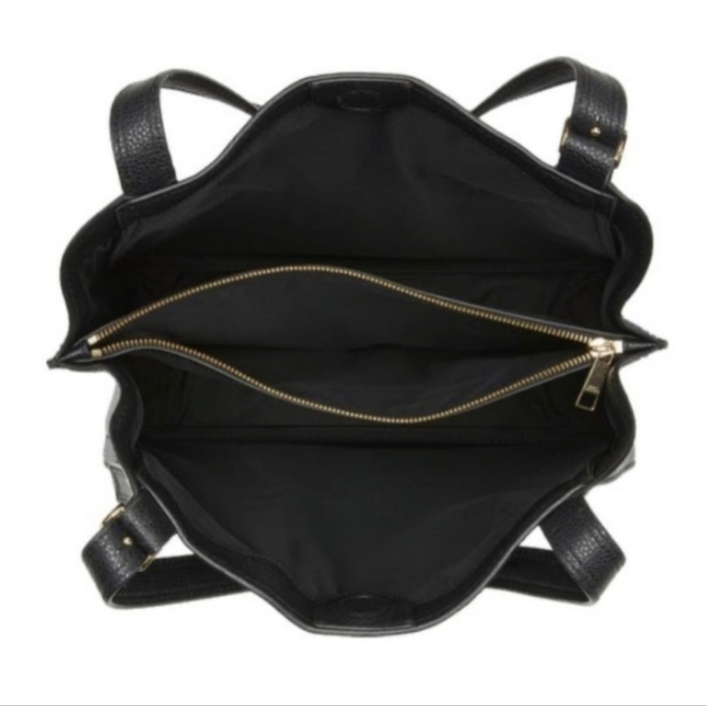 Marc Jacobs Black Leather Tote Bag with Gold Logo - Picture 3 of 11